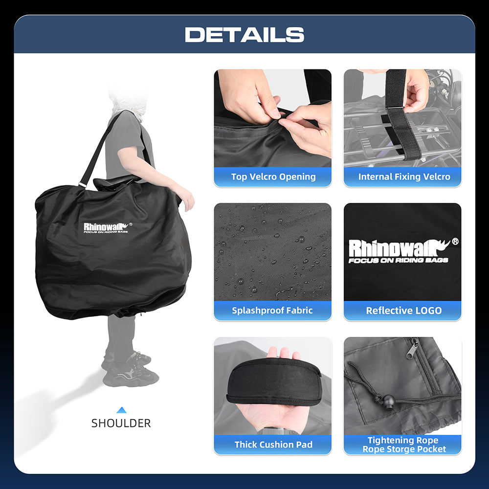 RHINOWALK RF204 Folding Bike Bag 20-Inch Bicycle Carrying Case Polyester MTB Transport Bag RHINOWALK RF204 Folding Bike Bag 20-Inch Bicycle Carrying Case Polyester MTB Transport Bag